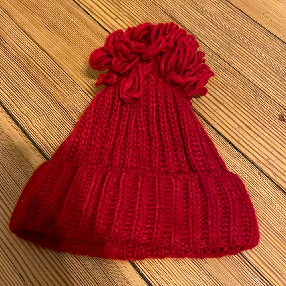Bergdorf red winter hat